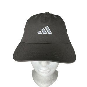 Adidas Dad Hat Grey White Baseball Cap Simple Golf Spell Out Essential Logo